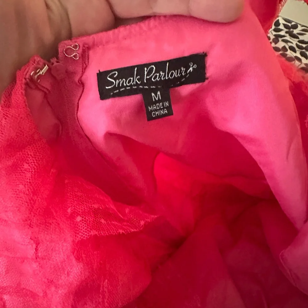 Smak Parlour X Unique Vintage1960s Hot Pink Bow Cupcake EmpireWaist Dress NWOT M - Picture 13 of 16